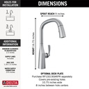 Delta 9176-BL-DST Single Handle Pull Down Kitchen Faucet