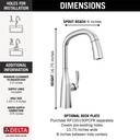Delta 9176-PR-DST Single Handle Pull Down Kitchen Faucet