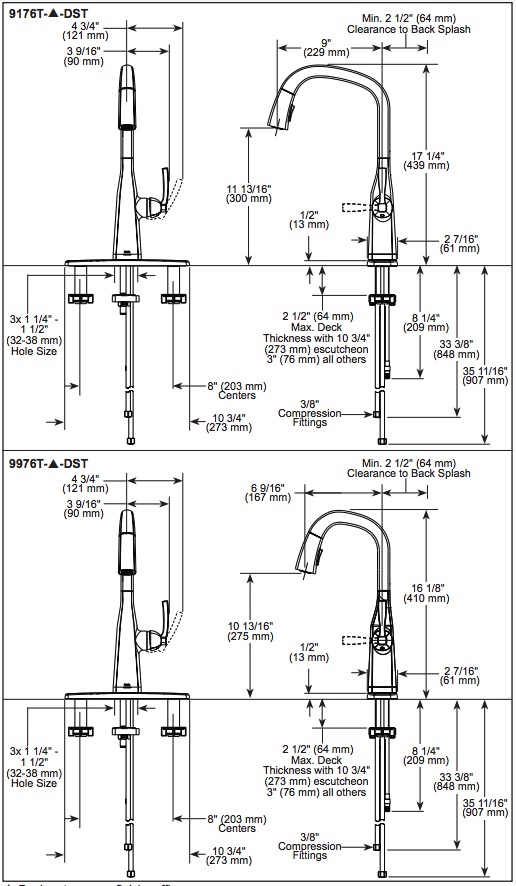 Delta 9176T-AR-PR-DST Touch2O Pd Kitchen 1L