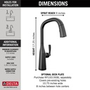 Delta 9176T-BL-DST Touch2O Pd Kitchen 1L