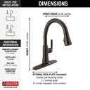 Delta 9179-RB-DST Coranto Single Handle Pull-Down Shieldspray 