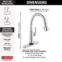 Delta 9179T-DST Coranto Single Handle Pull-Down Touch And Shieldspray 