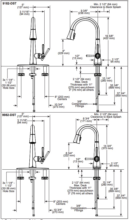 Delta 9182-AR-PR-DST Emmeline Shieldspray Pull-Down Kitchen Faucet 1L 