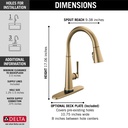 Delta 9182T-CZ-PR-DST Emmeline Touch 2O Pull-Down Kichen Faucet 1L W/Shieldspray 
