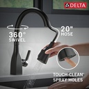 Delta 9183-BL-DST Mateo Single Handle Pull-Down Kitchen Faucet