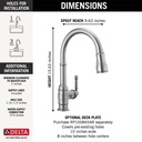 Delta 9190-AR-DST Broderick Pull-Down Kitchen W/Shieldspray 1L 