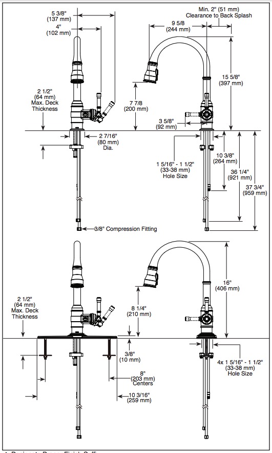 Delta 9190-BL-DST Broderick Pull-Down Kitchen W/Shieldspray 1L