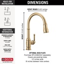Delta 9190-CZ-DST Broderick Pull-Down Kitchen W/Shieldspray 1L 