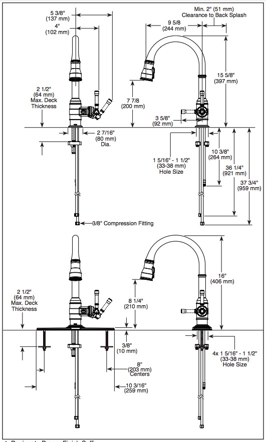 Delta 9190-CZ-DST Broderick Pull-Down Kitchen W/Shieldspray 1L 