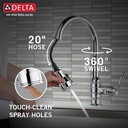 Delta 9190-DST Broderick Pull-Down Kitchen W/Shieldspray 1L 