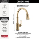 Delta 9190T-CZ-DST Broderick Touch2O Pd Kitchen W/Shieldspray 1L 