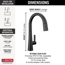 Delta 9191-BL-DST Monrovia Single Handle Pull-Down Kitchen Faucet In Matte Black
