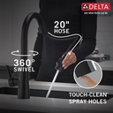 Delta 9191-BL-DST Monrovia Single Handle Pull-Down Kitchen Faucet In Matte Black