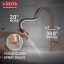 Delta 9191-CZ-PR-DST Monrovia Single Handle Pull-Down Kitchen Faucet In Champange Bronze