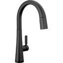 Delta 9191T-BL-DST Monrovia Single Handle Pull-Down Kitchen Faucet With Touch2O Technology Matte Black