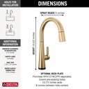 Delta 9191T-CZ-PR-DST Monrovia Single Handle Pull-Down Kitchen Faucet With Touch2O Technolo
