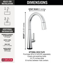 Delta 9191T-PR-DST Monrovia Single Handle Pull-Down Kitchen Faucet With Touch2O Technolo