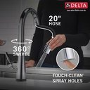Delta 9191T-PR-DST Monrovia Single Handle Pull-Down Kitchen Faucet With Touch2O Technolo