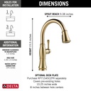 Delta 9197-CZ-PR-DST Cassidy Pull-Down Kitchen W/Shieldspray 1L 