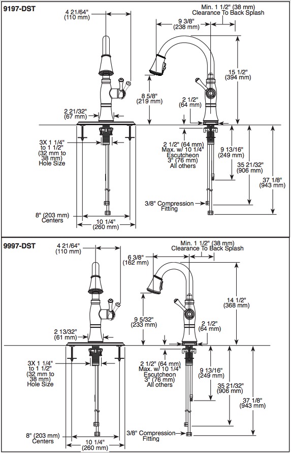 Delta 9197-CZ-PR-DST Cassidy Pull-Down Kitchen W/Shieldspray 1L 
