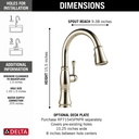 Delta 9197-PN-PR-DST Cassidy Pull-Down Kitchen W/Shieldspray 1L 