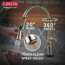 Delta 9197T-PN-PR-DST Cassidy Touch2O Pd Kitchen W/Shieldspray 1L 
