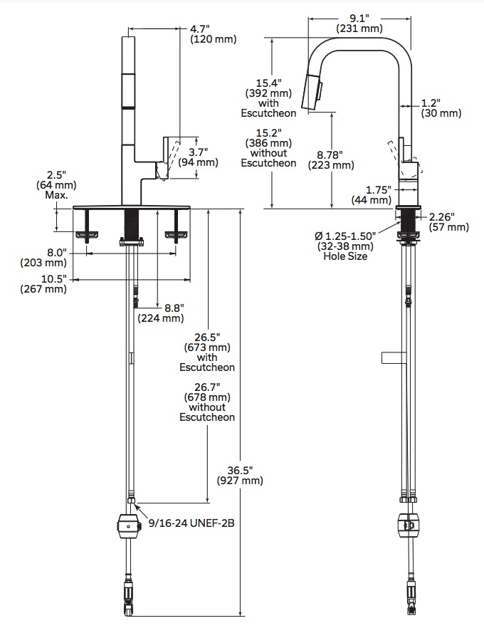 Delta 930LF-AR Junction Single Handle Pull Down Kitchen Faucet 