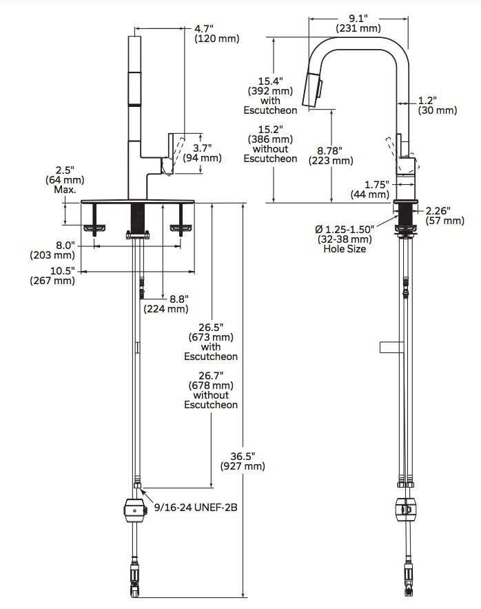 Delta 930LF-BL Junction Single Handle Pull Down Kitchen Faucet 