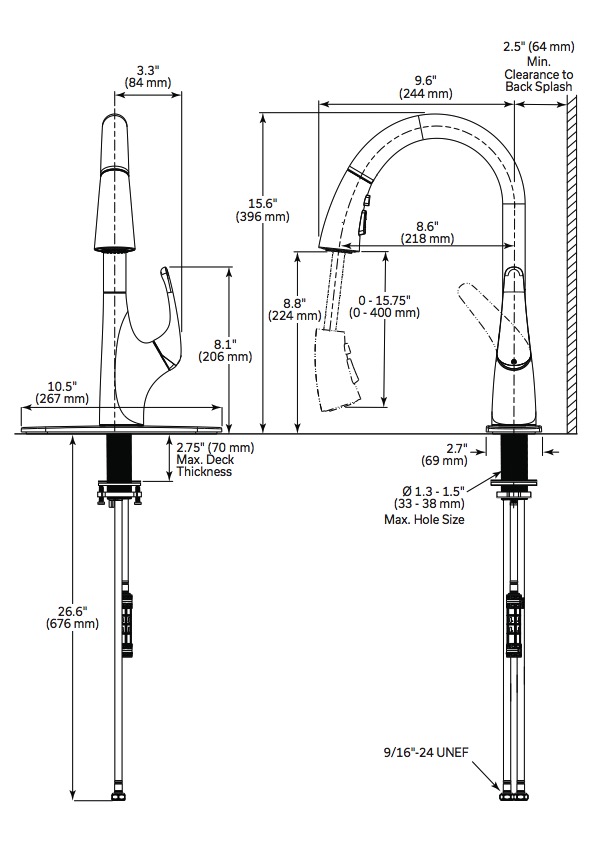 Delta 959LF-BL Seabourne Pulldown Kitchen Faucet