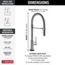Delta 9659TL-AR-DST Trinsic Pro Pulldown Touchless Kitchen Faucet Ar