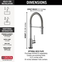 Delta 9659TL-DST Trinsic Pro Pulldown Touchless Kitchen Faucet Chrome