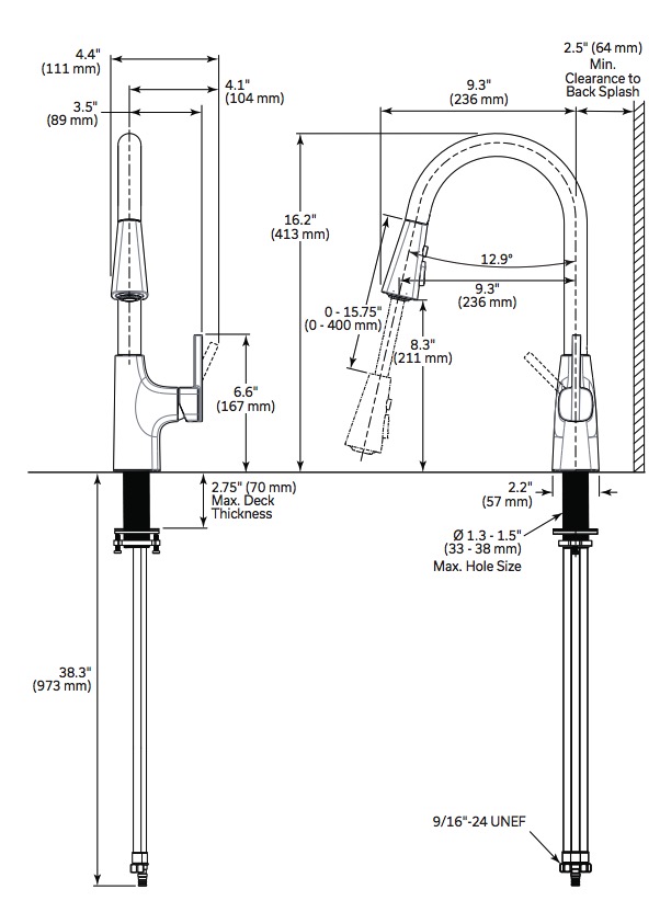 Delta 981LF-BL Banting Pulldown Kitchen Faucet