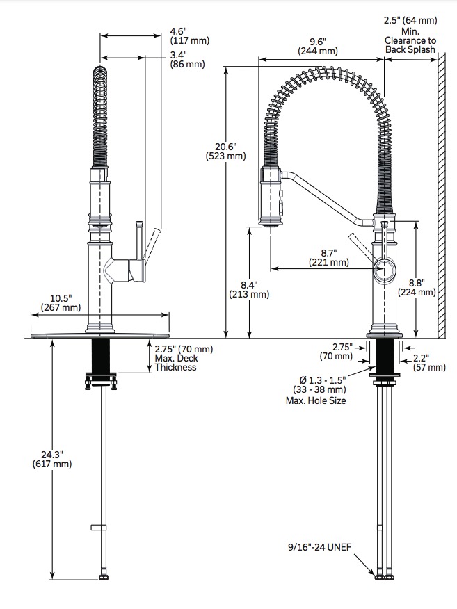 Delta 983LF Prodeco Pulldown Industrial Spring Kitchen Faucet