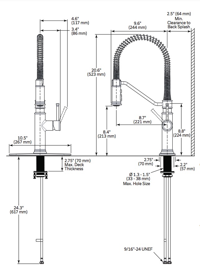Delta 983LF-SS Prodeco Pulldown Industrial Spring Kitchen Faucet