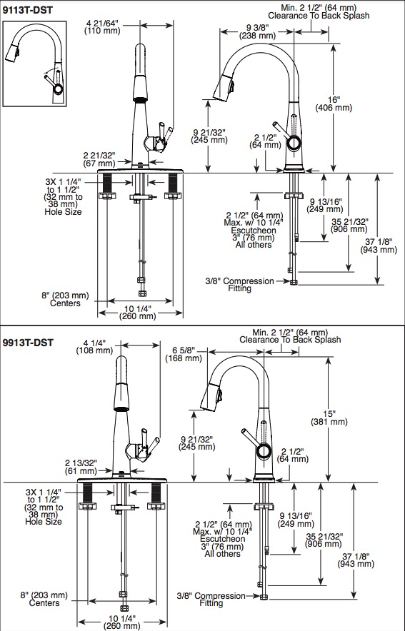 Delta 9913T-AR-DST Essa Single Handle Pull-Down Bar/Prep Faucet With Touch2O 