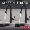 Delta 9913T-BL-DST Essa Single Handle Pull-Down Bar/Prep Faucet With Touch2O 