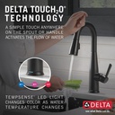Delta 9913T-BL-DST Essa Single Handle Pull-Down Bar/Prep Faucet With Touch2O 