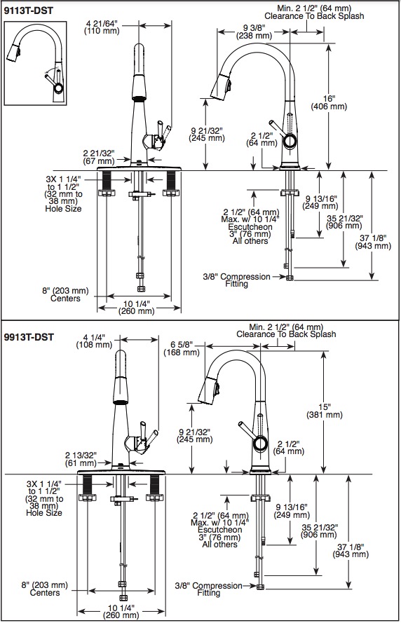 Delta 9913T-BL-DST Essa Single Handle Pull-Down Bar/Prep Faucet With Touch2O 