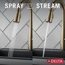 Delta 9913T-CZ-DST Single Handle Pull-Down Bar/Prep Faucet With Touch2O Cz