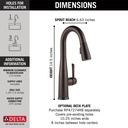 Delta 9913T-RB-DST Essa Single Handle Pull-Down Bar/Prep Faucet With Touch2O 