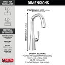 Delta 9976-PR-DST Pull-Down Bar/Prep Faucet 1L