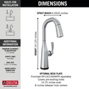 Delta 9976T-AR-PR-DST Touch2O Pull-Down Bar/Prep Faucet 1L