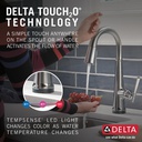 Delta 9982T-AR-PR-DST Emmeline Touch2O Pull-Down Bar/Prep Faucet 1L 