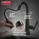 Delta 9982T-BL-DST Emmeline Touch2O Pull-Down Bar/Prep Faucet 1L 