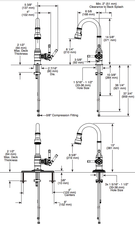 Delta 9990-DST Broderick Pull-Down Bar/Prep Faucet 1L 