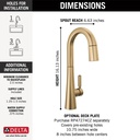 Delta 9991-CZ-PR-DST Monrovia Bar Prep Pulldown Champagne Bronze