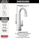 Delta 9991T-AR-PR-DST Monrovia Bar Prep Pulldown With Touch Arctic Stainless Lumicoat