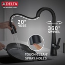 Delta 9991T-BL-DST Monrovia Bar Prep Pulldown With Touch Matte Black