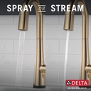 Delta 9991T-CZ-PR-DST Monrovia Bar Prep Pulldown With Touch Champagne Bronze
