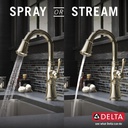 Delta 9997-PN-PR-DST Cassidy Pull-Down Bar/Prep Faucet 1L 